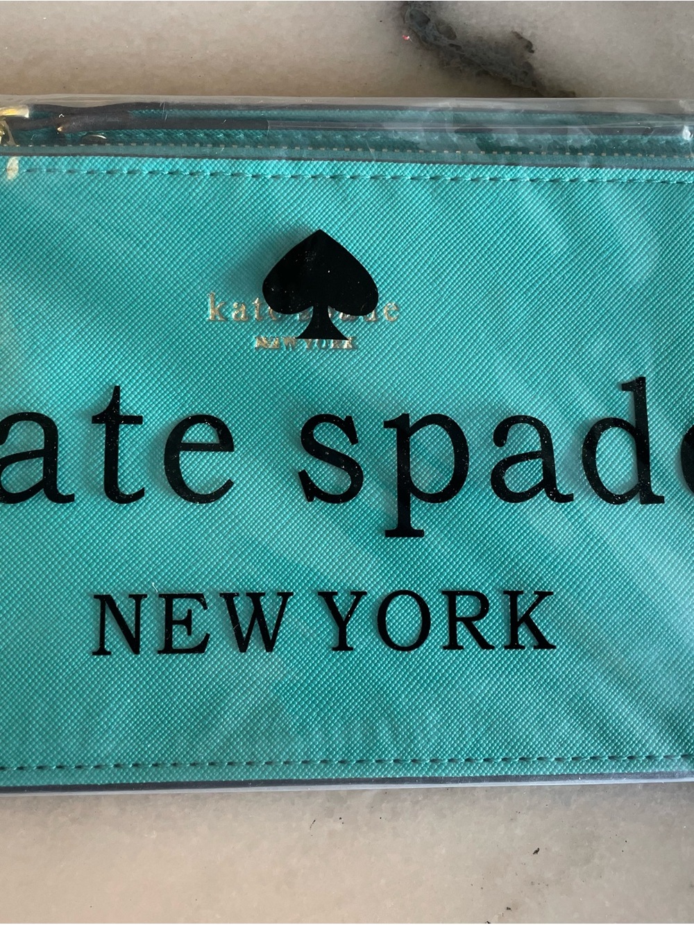 kate spade Turquoise Logo Cosmetic Pouch